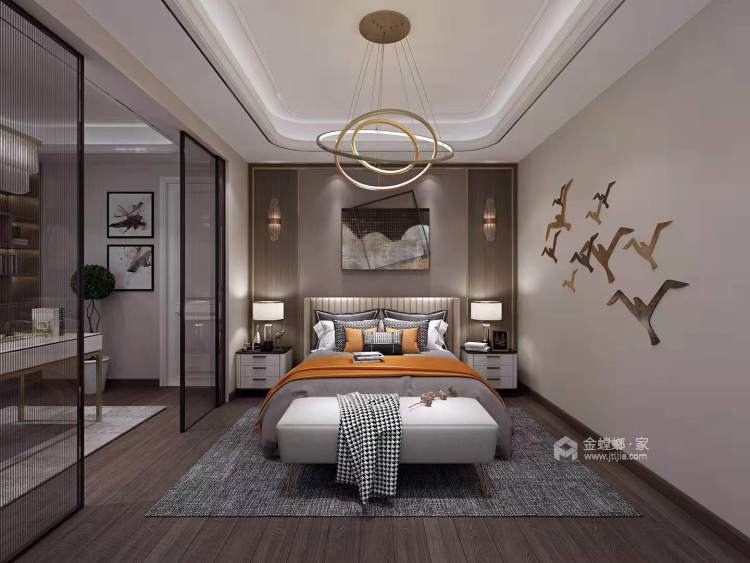 220平大平层现代轻奢风-卧室效果图及设计说明