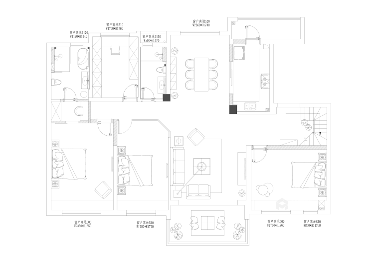 180平4室北欧之家 温情满满-平面设计图及设计说明
