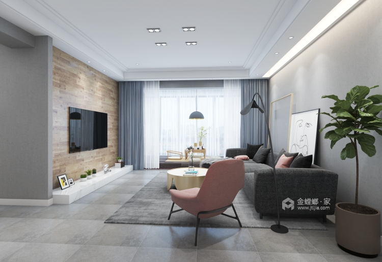 180平4室北欧之家 温情满满-客厅效果图及设计说明