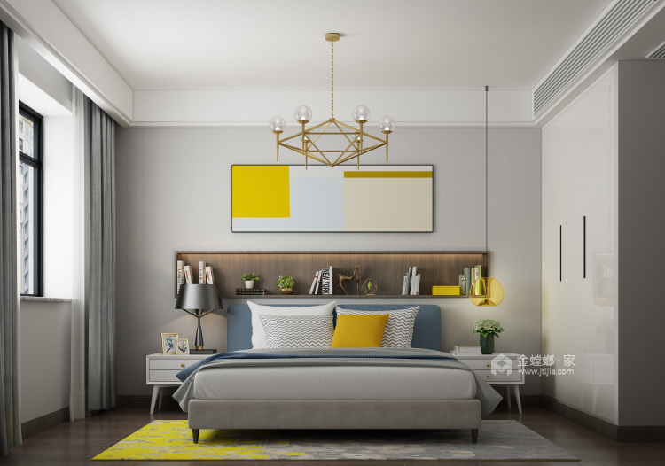 180平现代简约风-咖色“低奢”艺术之旅-卧室效果图及设计说明