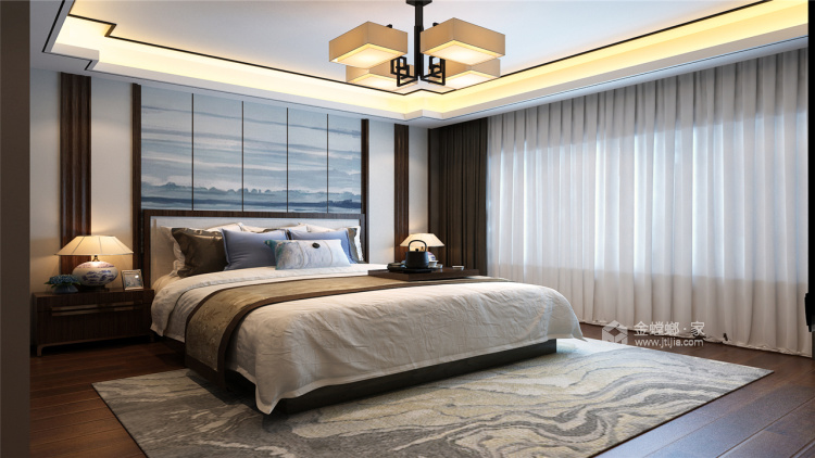 200m²平层住宅新中式-卧室效果图及设计说明
