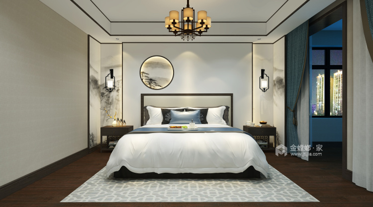 低调的新中式别墅 给你清新的自然雅居-卧室效果图及设计说明