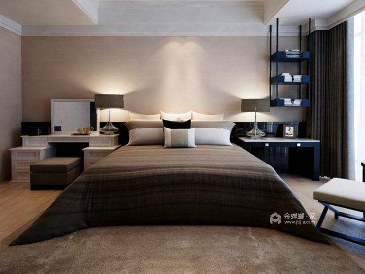 140平雍锦里现代风格-充满质感的港式风案例-卧室效果图及设计说明