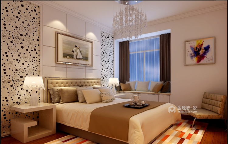 72平小户型新中式雅居-卧室效果图及设计说明