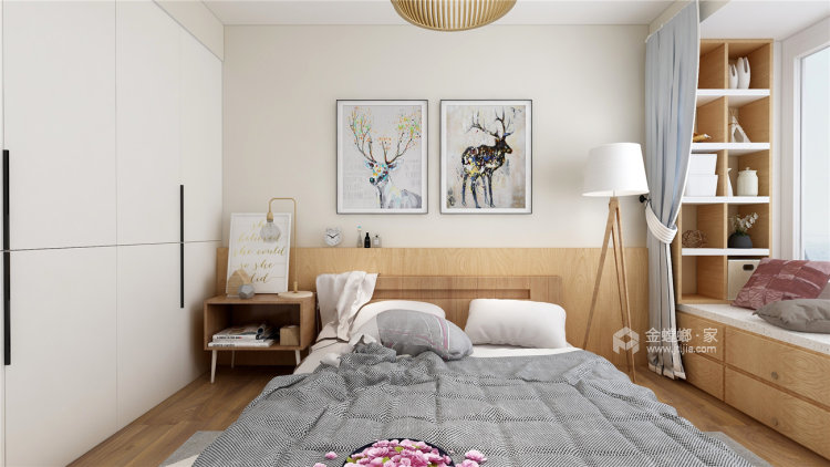 107㎡精致原木色北欧风，简洁而温馨-卧室效果图及设计说明
