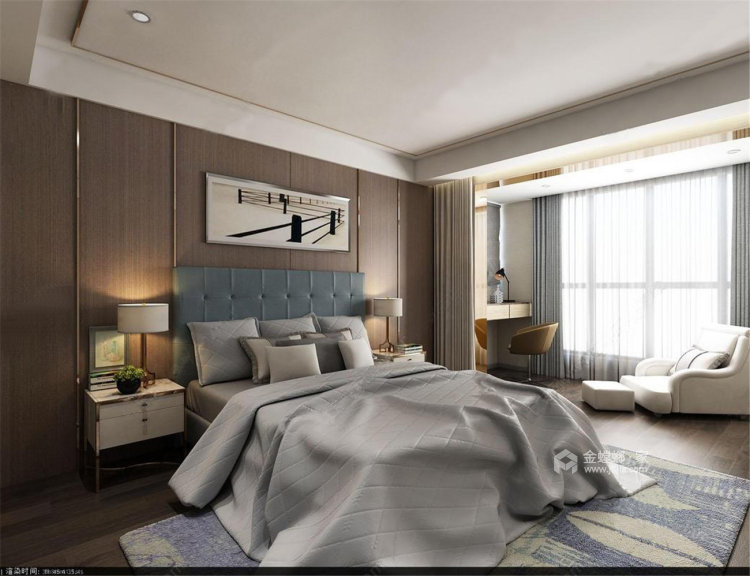 173㎡简单大气现代风 温馨优雅的四居室-卧室效果图及设计说明