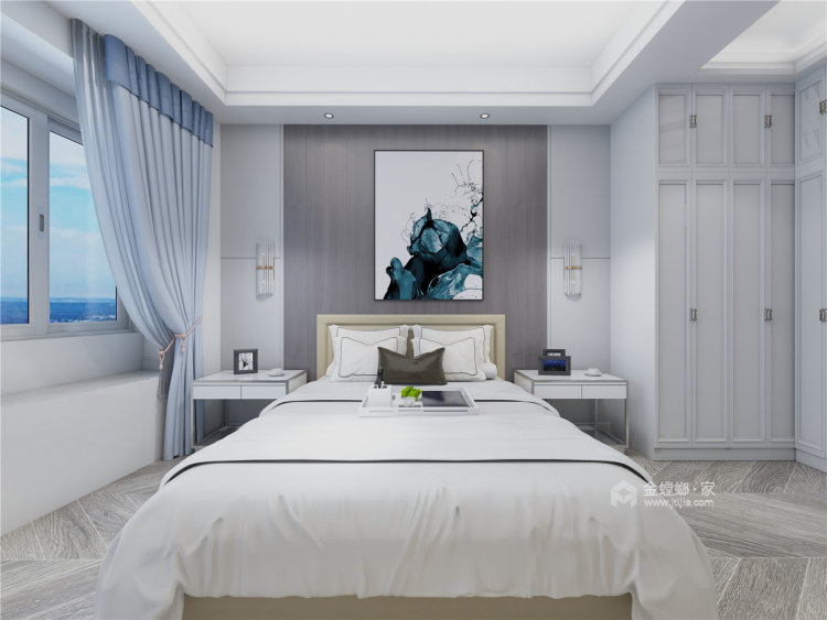 分享一套清新舒爽的现代简约风案例，或许你也会喜欢-卧室效果图及设计说明