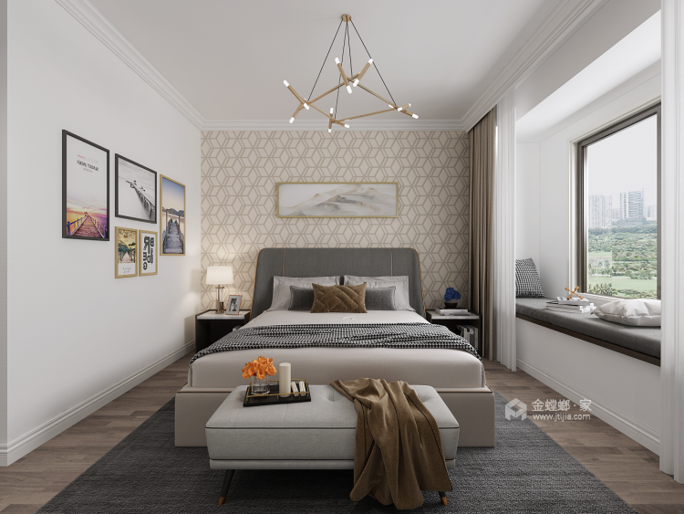 162平现代轻奢风雅宅，美与实用性并存-卧室效果图及设计说明