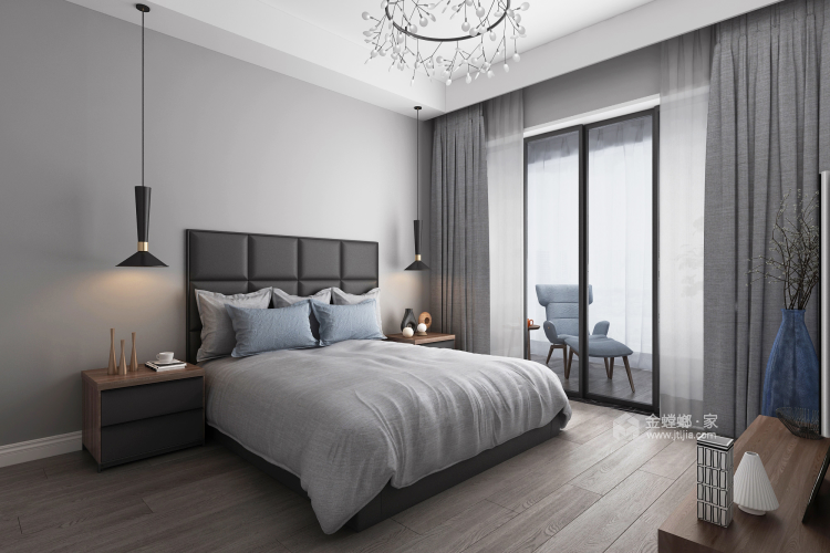 320平舒缓闲逸中式风-卧室效果图及设计说明