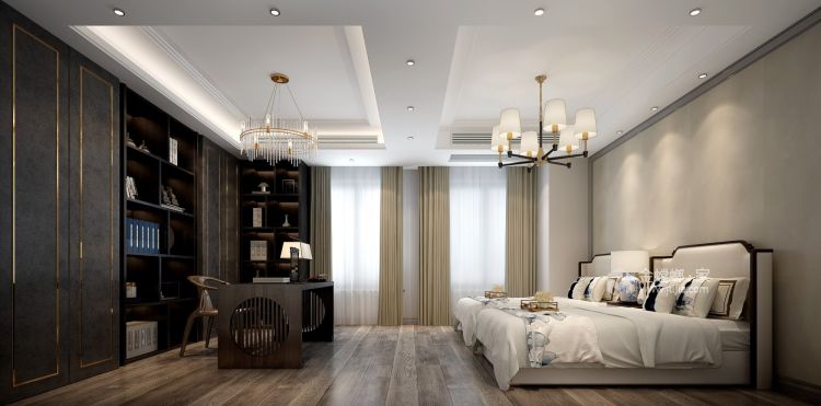 优雅新中式 打造出更适合现代人的舒适空间-卧室效果图及设计说明