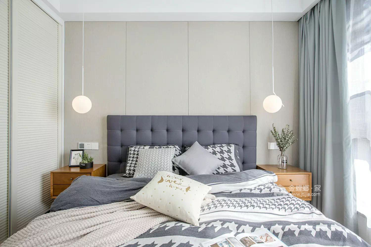 温馨而华丽的现代主义，105平米现代简约-卧室效果图及设计说明