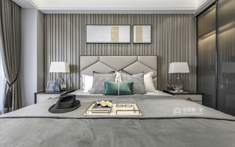 暖色系现代风，米灰咖诠释不一样的品味-卧室效果图及设计说明