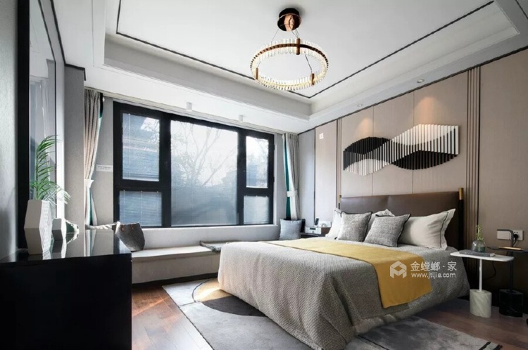 新中式，庄重而华丽的乐章-卧室效果图及设计说明