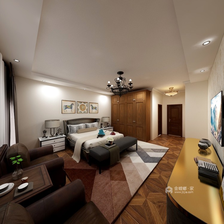251大户型典雅欧式风-卧室效果图及设计说明