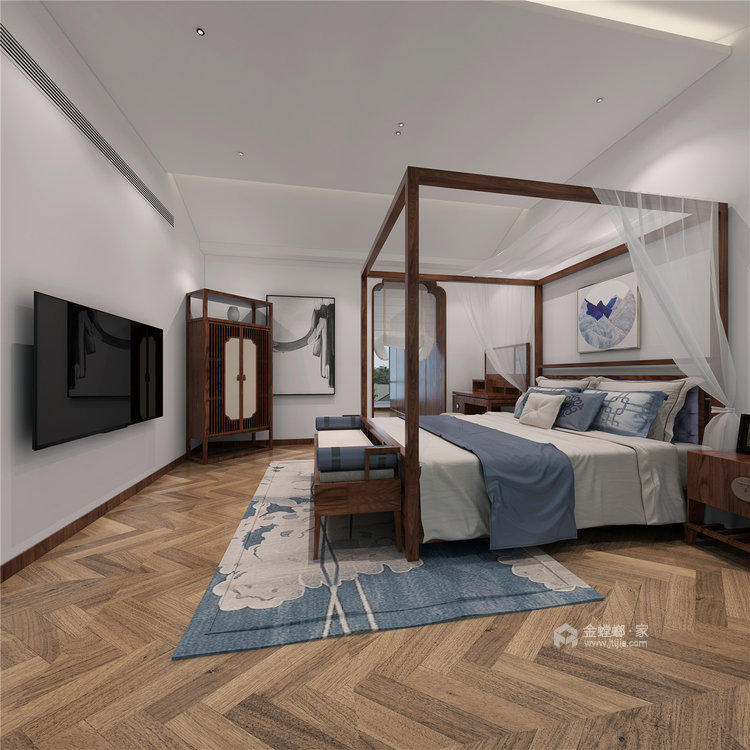 200平禅意之新中式-卧室效果图及设计说明