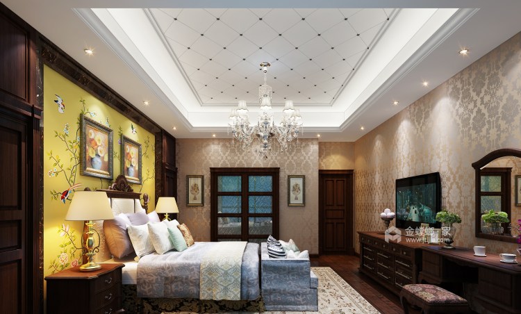 320平欧式 三代同堂的温馨-卧室效果图及设计说明