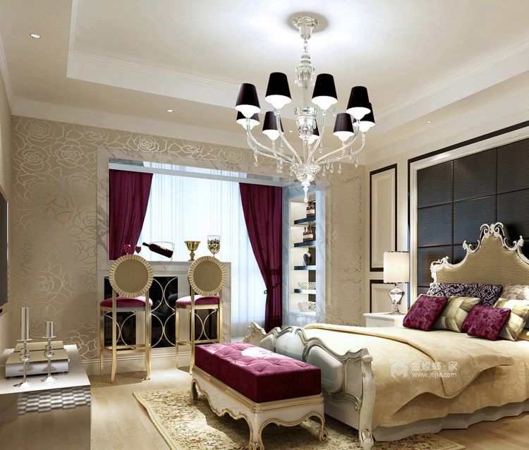 240平现代风格跃层公寓-卧室效果图及设计说明