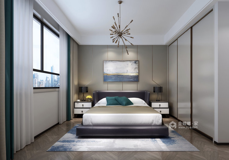 不失温馨浪漫的现代风格家-卧室效果图及设计说明