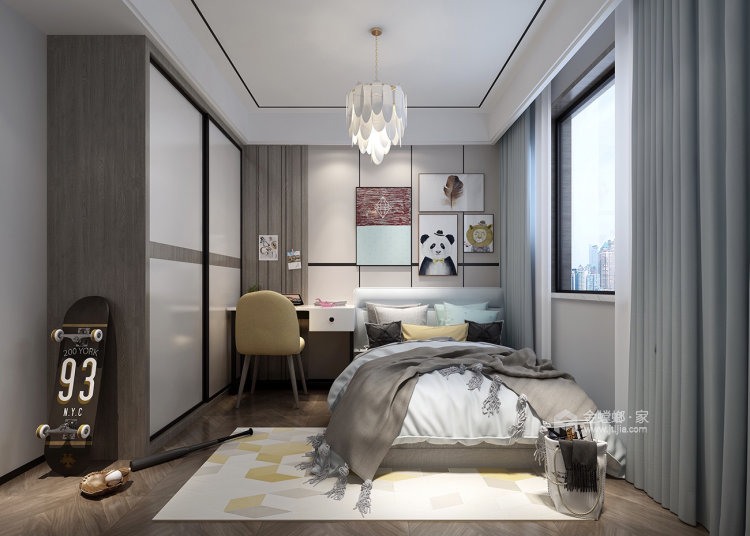 不失温馨浪漫的现代风格家-卧室效果图及设计说明