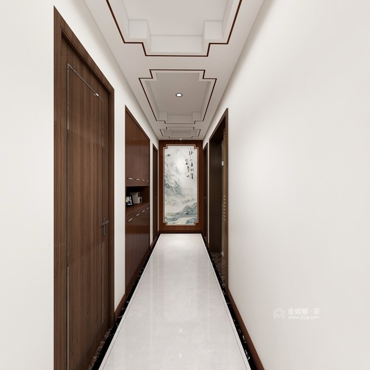 147平米中式风格家，尽显“大家”风范-走廊