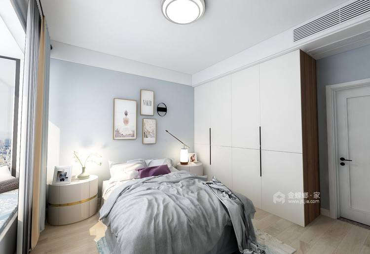 245平米轻奢现代风，干净清爽活泼灵动-卧室效果图及设计说明