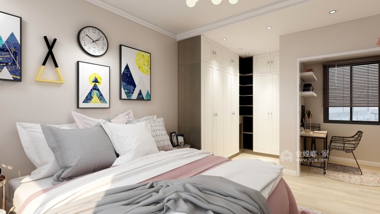 111平米精致舒适家，温馨素雅-卧室效果图及设计说明