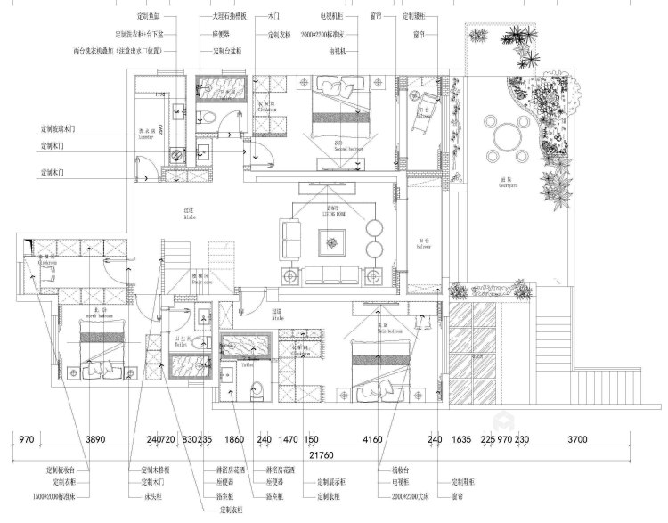 280㎡新中式大宅-平面设计图及设计说明