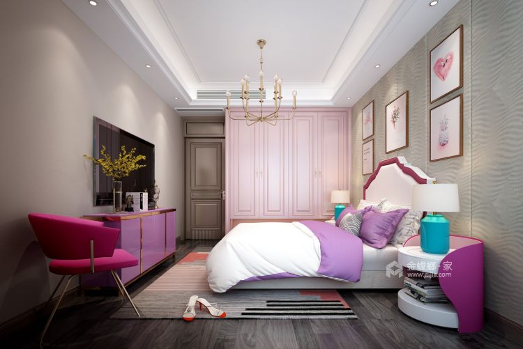 180平现代家居贵族风-卧室效果图及设计说明