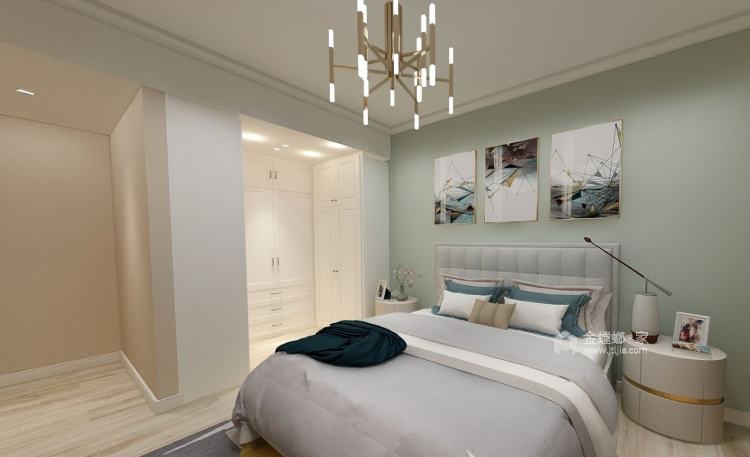 104平暖色调简约现代-卧室效果图及设计说明