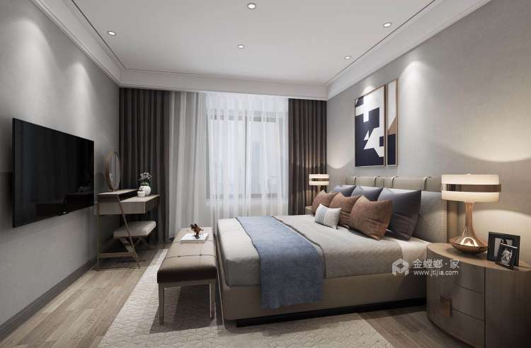 140㎡现代简约·简而不减的极致生活-卧室效果图及设计说明