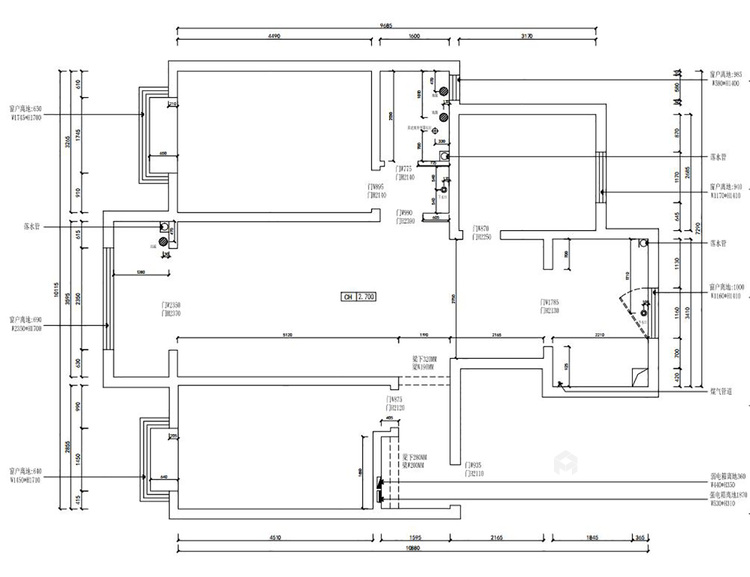 124m²中式现代，新派雅趣-业主需求&原始结构图