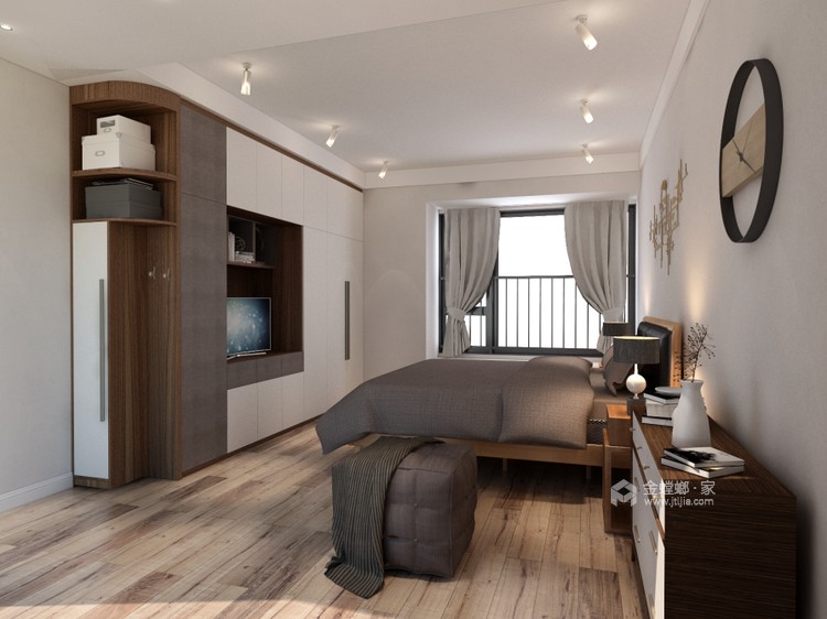 精雕细节 简单舒适的现代风三居室-卧室效果图及设计说明