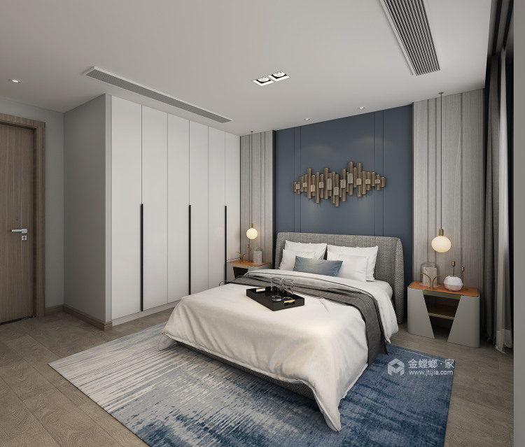 极简高级灰原木纹理，呈现不一样的现代风-卧室