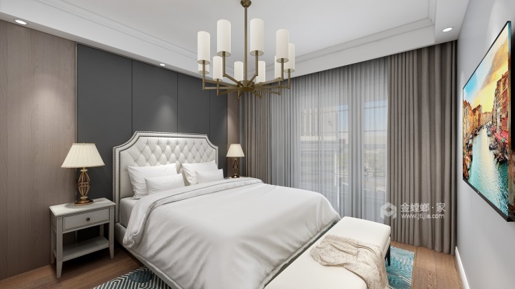 简约温馨小美式——舒舒服服的小日子-卧室效果图及设计说明