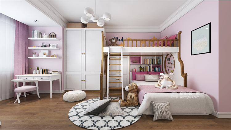 粉红儿童乐园 营造出一个更为纯净的睡房-儿童房
