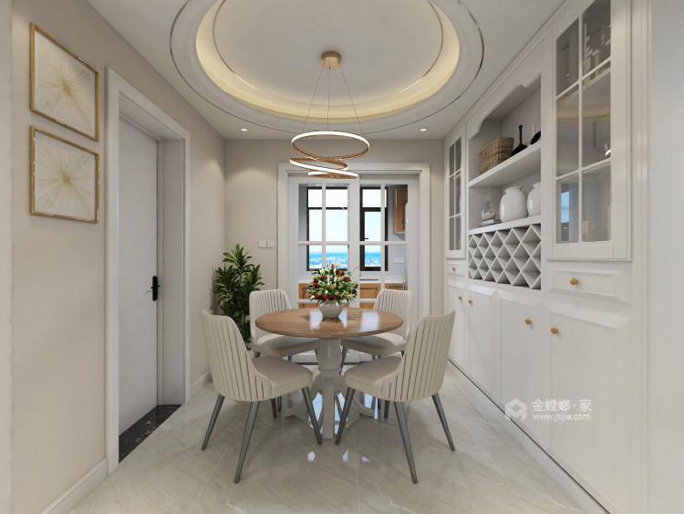 143平美式风格，打造宜居舒适之家-餐厅效果图及设计说明