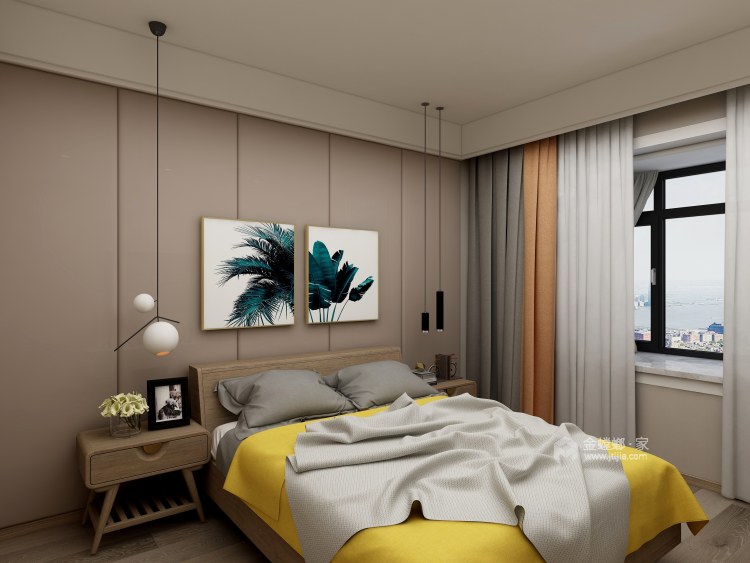 清风朗月一般灵动的现代主义简约情怀-卧室效果图及设计说明