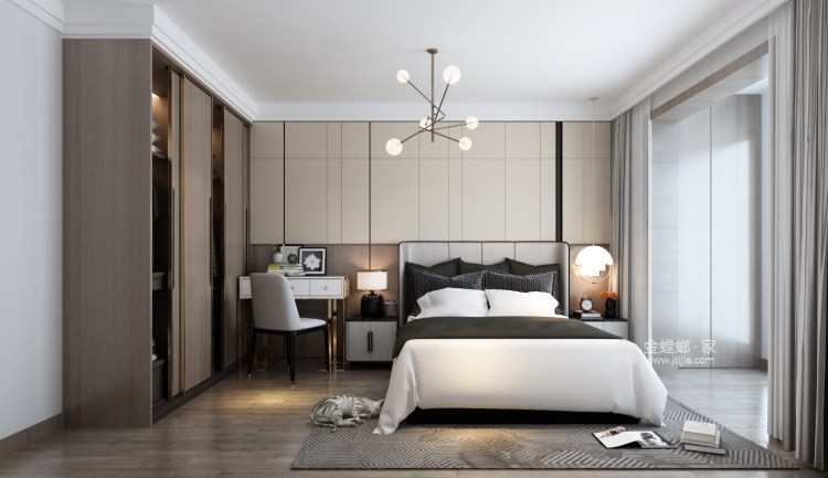 153㎡现代简约风，都市里的理想生活-卧室效果图及设计说明