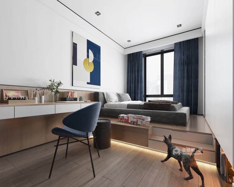 140平现代简约通透空间-卧室效果图及设计说明