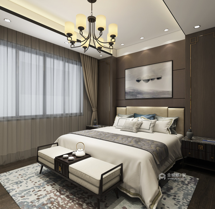 新中式-心之归处是故乡-卧室效果图及设计说明