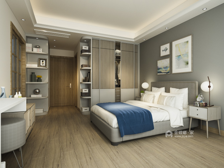 170平现代简约的高级质感-卧室效果图及设计说明