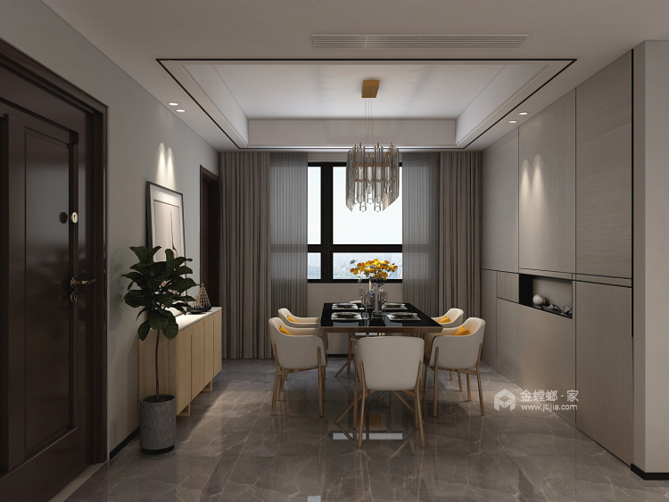 140平纯粹自在的精致现代家居空间-餐厅效果图及设计说明