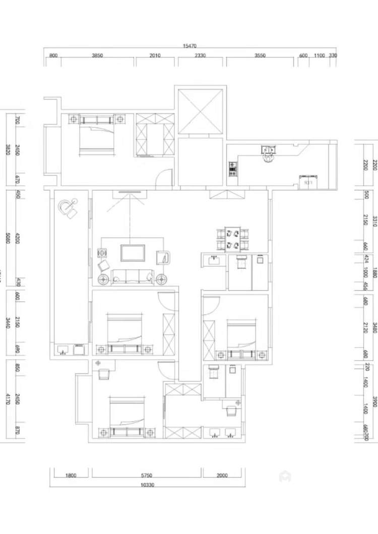 140平纯粹自在的精致现代家居空间-平面布置图