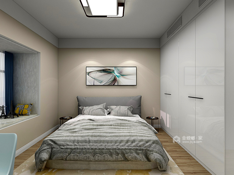 现代化的简约空间，让生活化繁为简-卧室效果图及设计说明