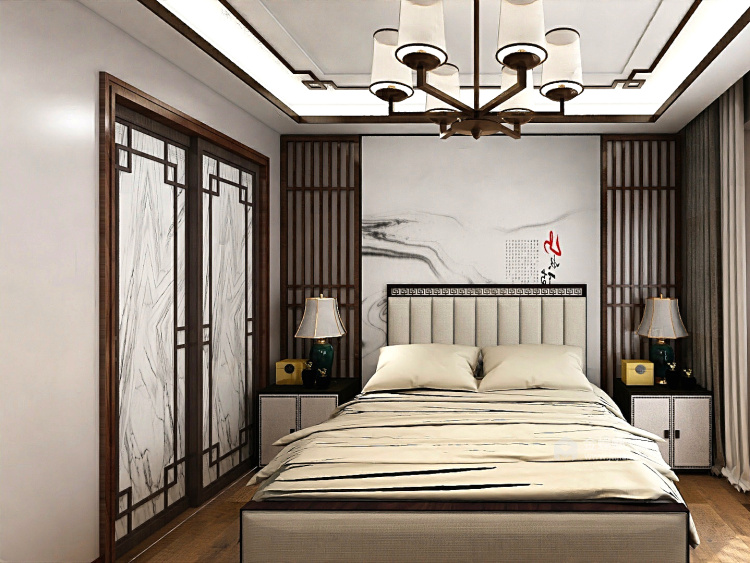 传承中式经典-卧室效果图及设计说明
