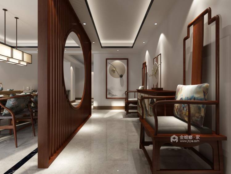 新中式 展现清雅含蓄 端庄丰华的东方神韵-客厅效果图及设计说明