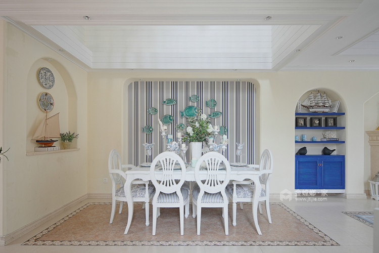 80㎡地中海风 蓝色的梦，温馨的家-餐厅效果图及设计说明