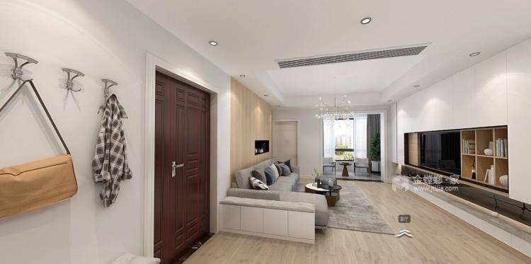 现代舒适温馨北欧风设计-客厅效果图及设计说明