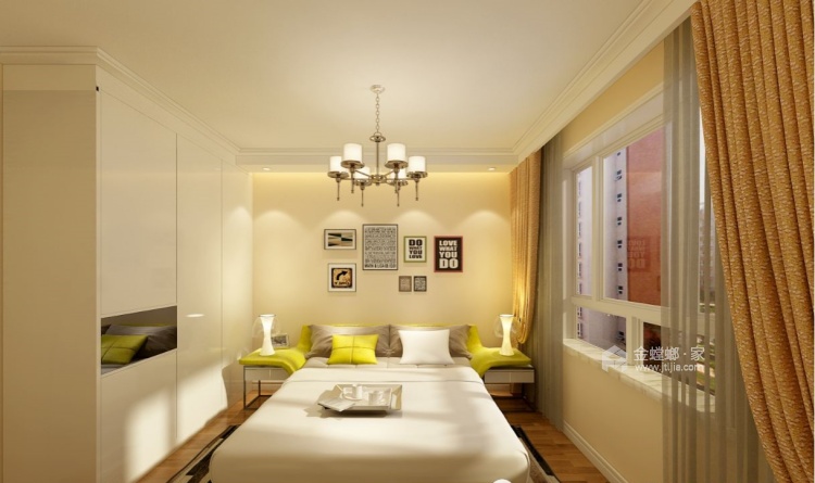 一家三口现代简约风格-卧室效果图及设计说明