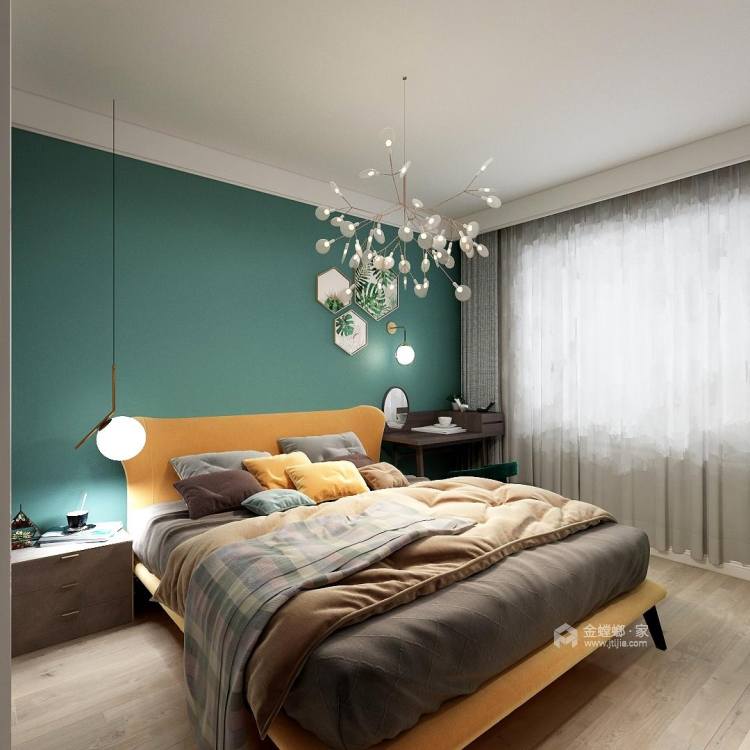 万浩俪城，极简风格-卧室效果图及设计说明